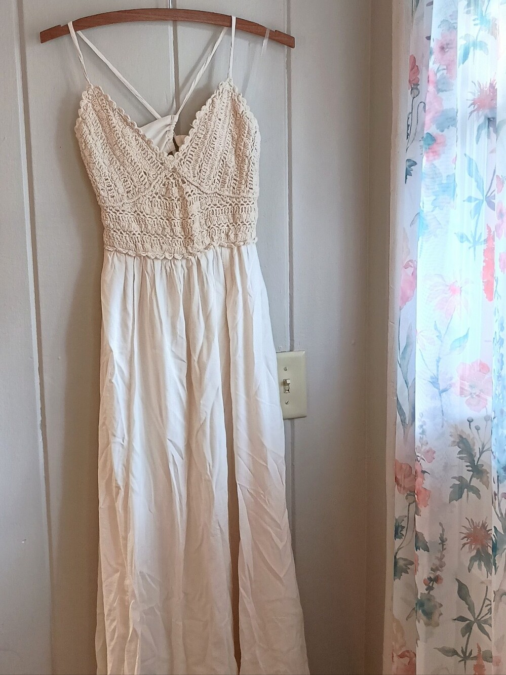 Cream Crochet Maxi Dress